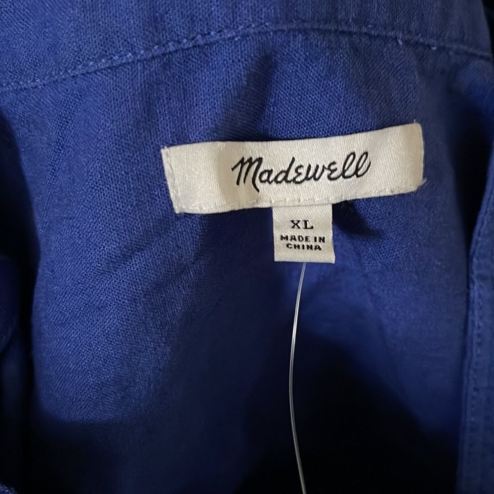 Madewell Nwt Button Front Linen Romper Size Xl In… - image 6